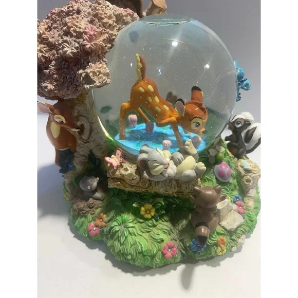 NEW IN BOX DISNEY Bambi Snow Globe with Forest Animals and Musical Wind Up - Picture 7 of 12